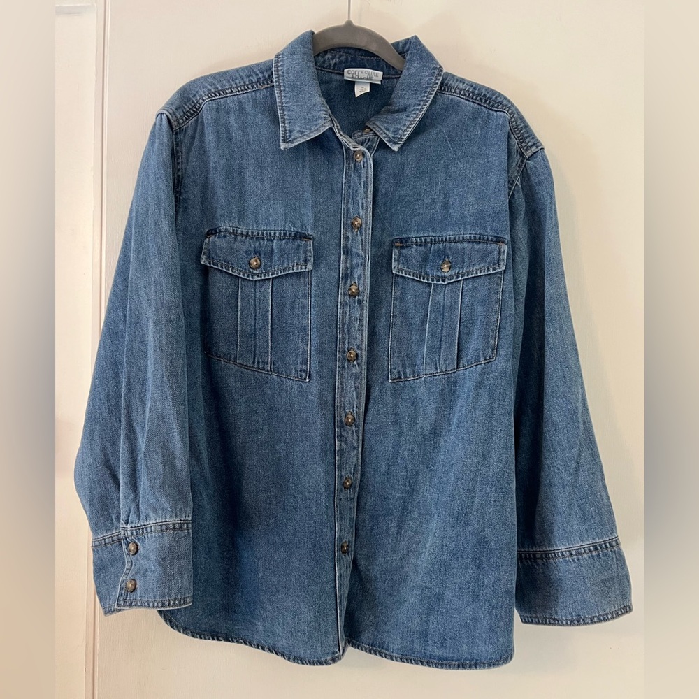 Women's Classic Blue Denim Shirt Jacket